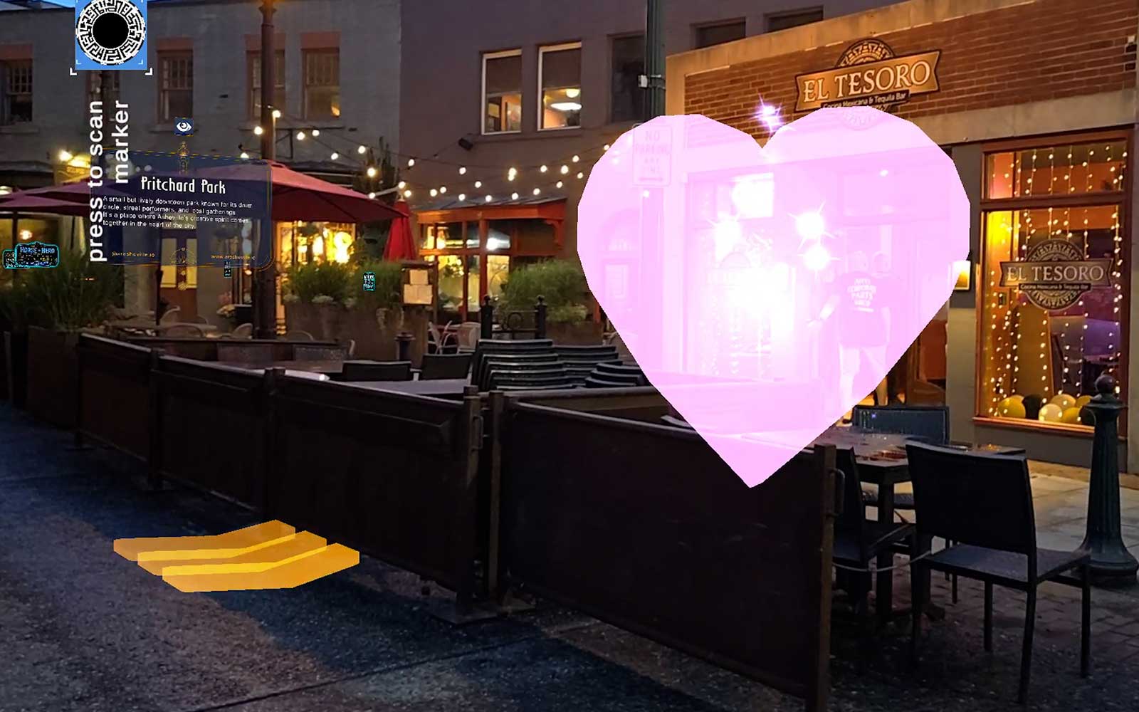 Outdoor AR gallery featuring local artists