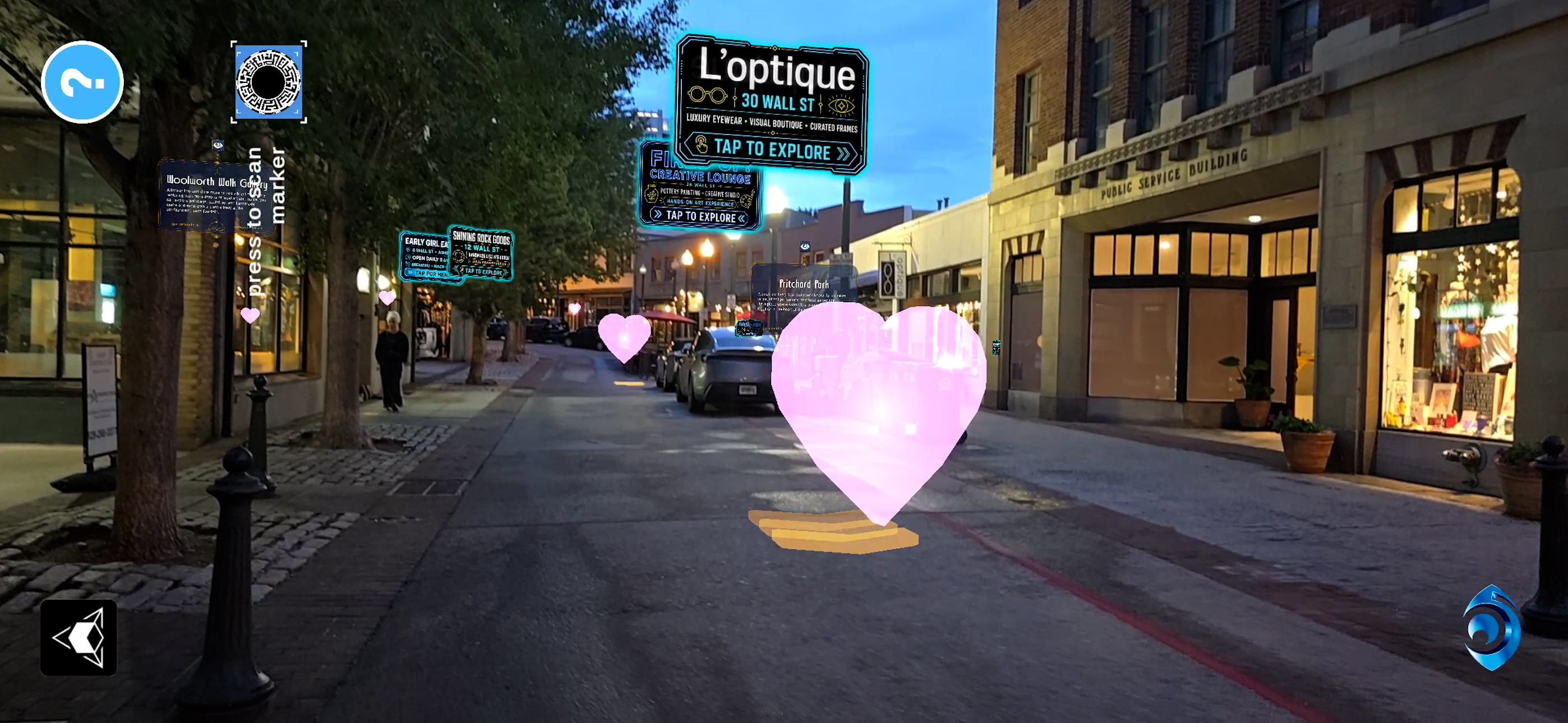 AR Asheville downtown spatial discovery layer